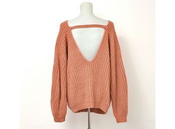 Glamorous Peach Chunky Knit Sweater, Size Small