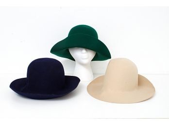 Three Felt Wool Hats