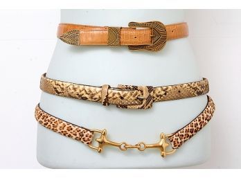 Wende, Annabella & FinaFirenze Leather Belts, Size Large
