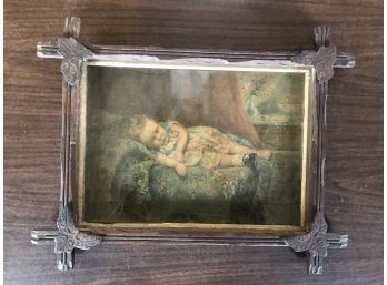 Antique Frame Sleeping Baby Print