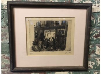 Singed French Etching