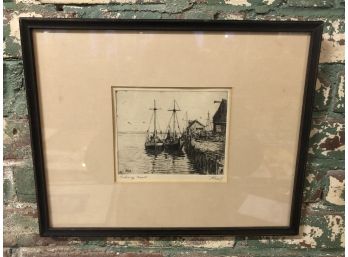 Fishing Boats Etching By Albert Edel!!!