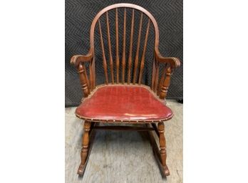 Rocking Chair, Leather Seat, Rivets