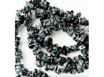 Snowflake Obsidian Infinity Chip Necklace
