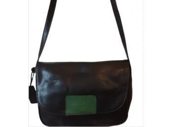 Vintage Black With Green Label Leather Bag