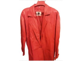 A&B Vintage Ladies Red Leather Jacket