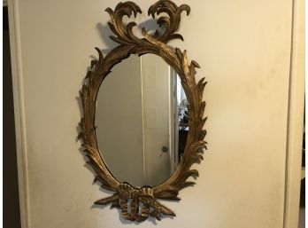 Vintage Hand-carved Wood And Gilt Mirror