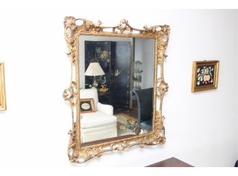 Beautiful Vintage Hand Carved Wood Ornate Gilt Mirror