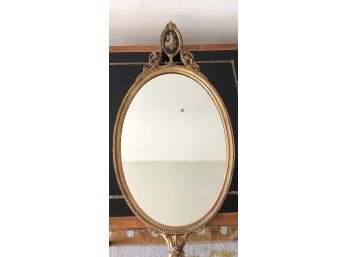 Gorgeous Vintage Gilded Mirror With Angel Finial