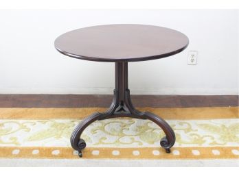 Vintage Edward Garratt Mahogany Pedestal Side Table On Casters