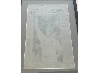 New York Times Front Page Sports Template Sept 9, 1998 McGwire Record
