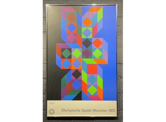 Vintage 1972 Munich Olympics Victor Vasarely Poster