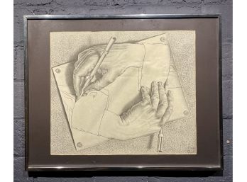 Vintage MC Escher Drawing Hands Print