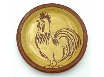 Vintage Studio Ceramic Rooster Plate Signed Clark