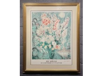 Large Vintage Marc Chagall Poster With Facsimile Signature