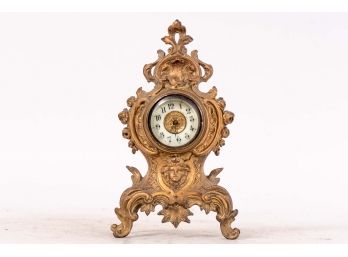 Rococo Style Clock With Porcelain Face
