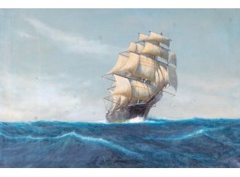 Luca Papaluca (Italian 1890-1934) Ship Painting