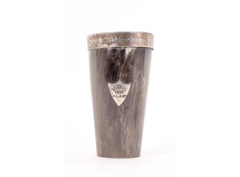 Monogrammed Silver Cuffed Horn Cup