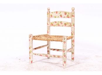 Painted Strawberry Motif Child's Chair