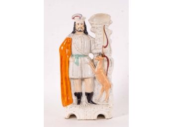 Hand Painted Porcelain Figurine Of Archer With Goat