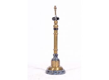 Two Light Brass Column Lamp