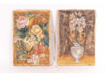 Pair Of Petite Floral Still Life Paintings