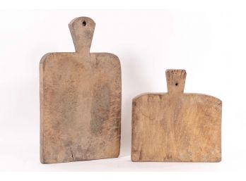 Pair Of Primitive Antique Wooden Cutting Boards