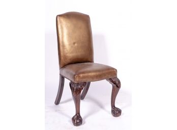 Gold Accent Chair With Ball And Talon Feet