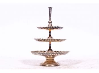 Three Tiered Silver Plated Tray