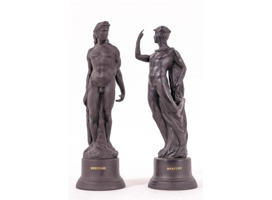 Wedgwood Basalt Figures Of Mercury & Hercules