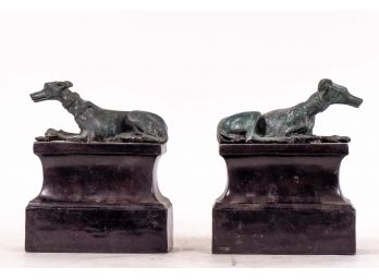 Pair Of Maitland Smith Greyhound Bookends