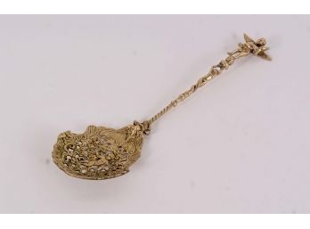 Italian Solid Brass Serving Spoon With Cherub Detail