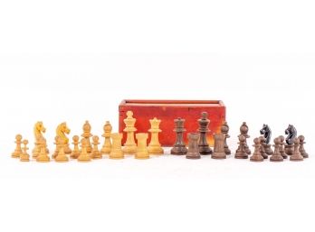 Set Of Wooden Chess Pieces