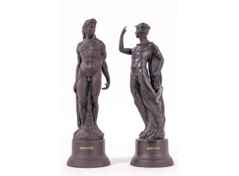 Wedgwood Basalt Figures Of Mercury & Hercules