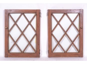 Antique Lattice Front Glass Cabinet Doors