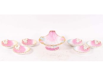Collection Of Hand-painted Pastel Porcelain Seashell Dishes