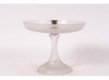 Etched Glass Centerpiece Candlestick