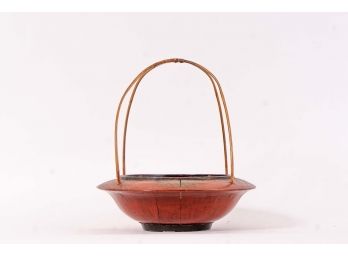 Red Lacquer Chinese Basket