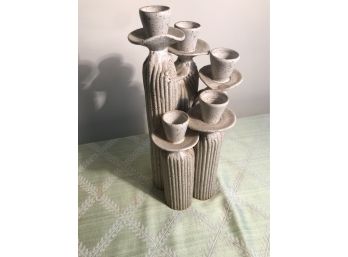 Unusual Clay  Five (5) Candlestick Holder