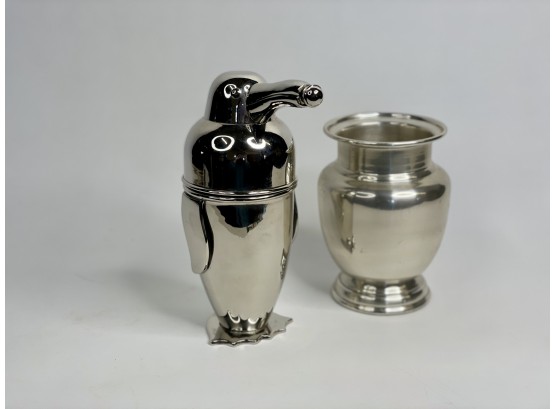 Restoration Hardware Penguin Cocktail Shaker And Vase