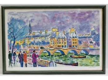 Signed And Numbered Lithograph Of Paris