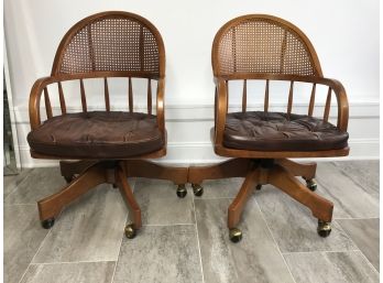 Bombay Cane Back Swivel Office Chairs