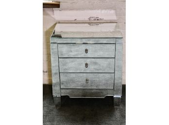 Mirrored Small Three Drawer Side Table