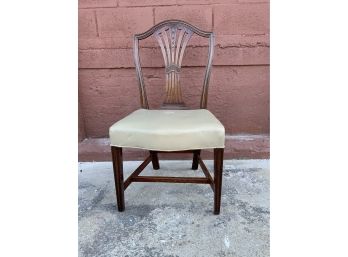 Vintage Side Chair With Leather Seat