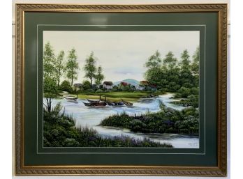 Framed Watercolor Painting Signed Vivian Gaines Tanner