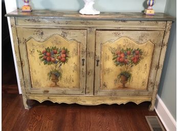 Stunning Vintage Style All Hand Painted Country French Style Cabinet - From PARC MONCEAU In Westport $4,995