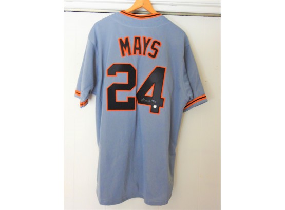 Hall Of Famer Signed Willie Mays SF Giants Baseball Jersey With COA