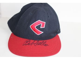 HOF Bob Feller Signed Indians Baseball Hat Size 7.5