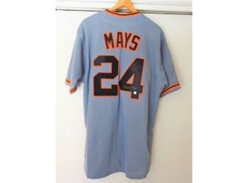 Hall Of Famer Signed Willie Mays SF Giants Baseball Jersey With COA