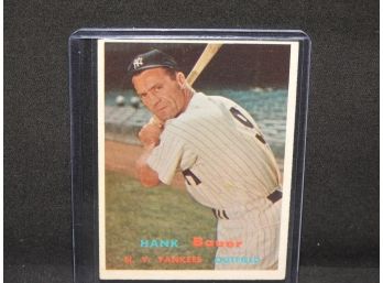 1957 Topps HOFer NY Yankees Hank Bauer Baseball Card